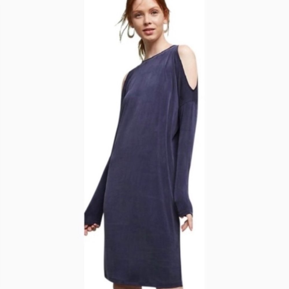 NWT Women Size Small Eri Ali Anthropologie Unstructured Slit Sleeve Cocoon Dress - Picture 1 of 4